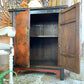 19th C Crimson Red On Black, Chinoiserie Cabinet