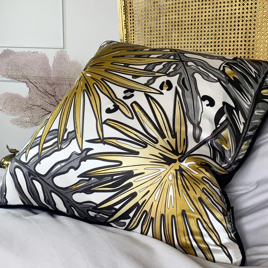 The Tropics Collection 'Palm' Luxury Silk Cushion