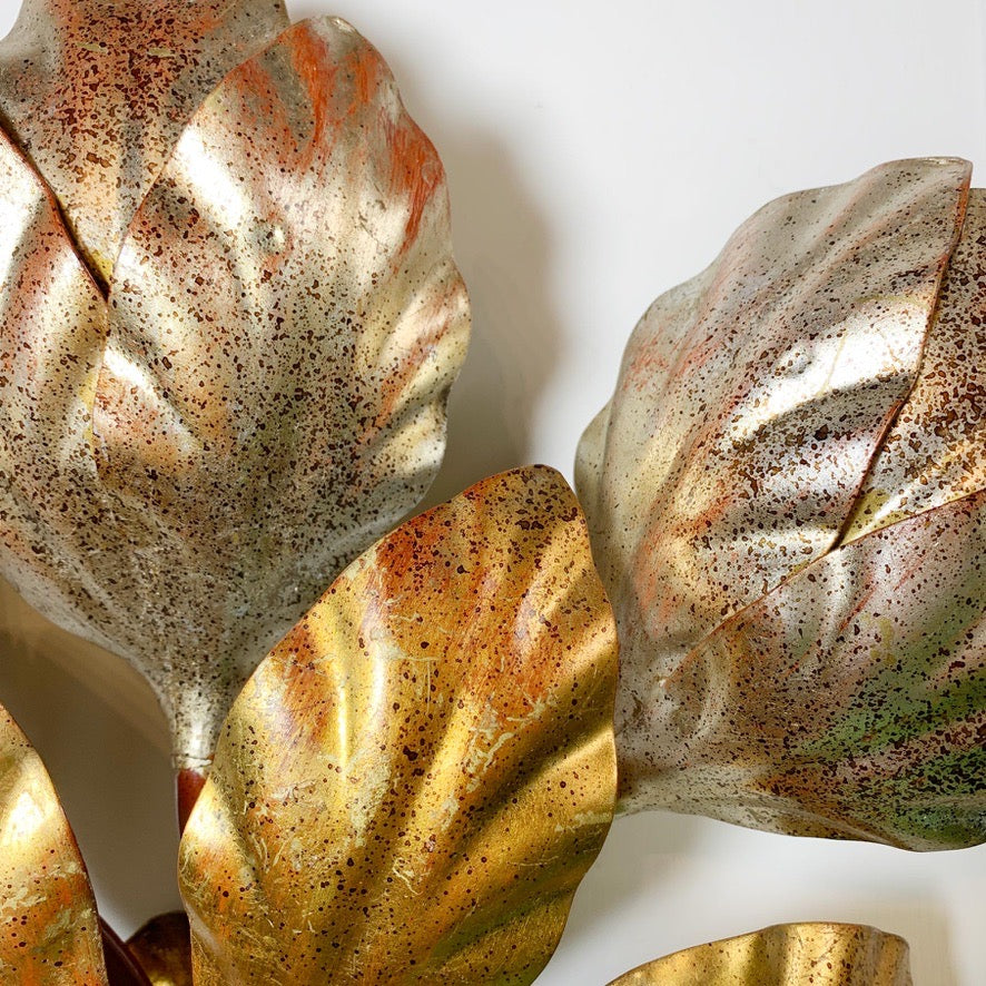 Hans Kogl Gold and Silver Leaf Wall Light