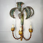 Antique Faux Bamboo Palm Leaf Wall Light France 1930's