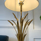 Magnificent Large Gold Italian Wheat Sheaf Table Lamp on Marble Base