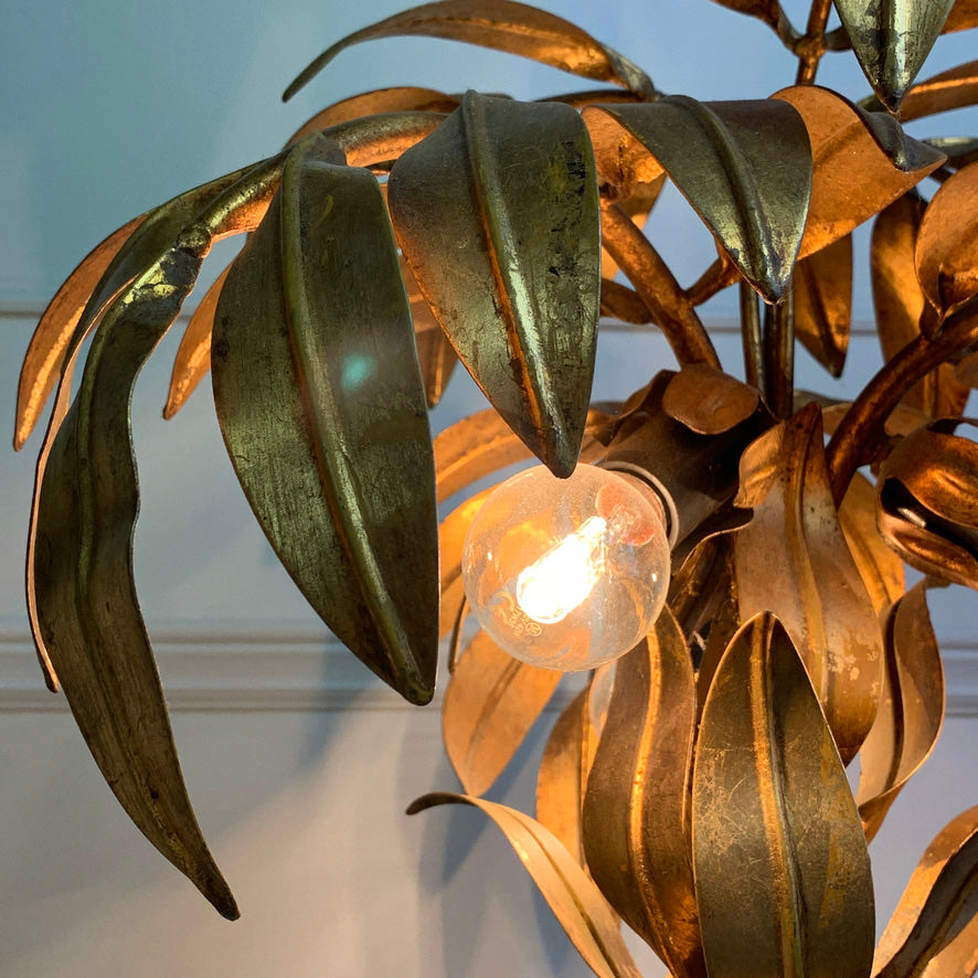 Hans Kogl Gold Palm Tree Table Lamp, 1970's