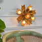Mid Century Brutalist Copper and Brass Flower Ceiling Light