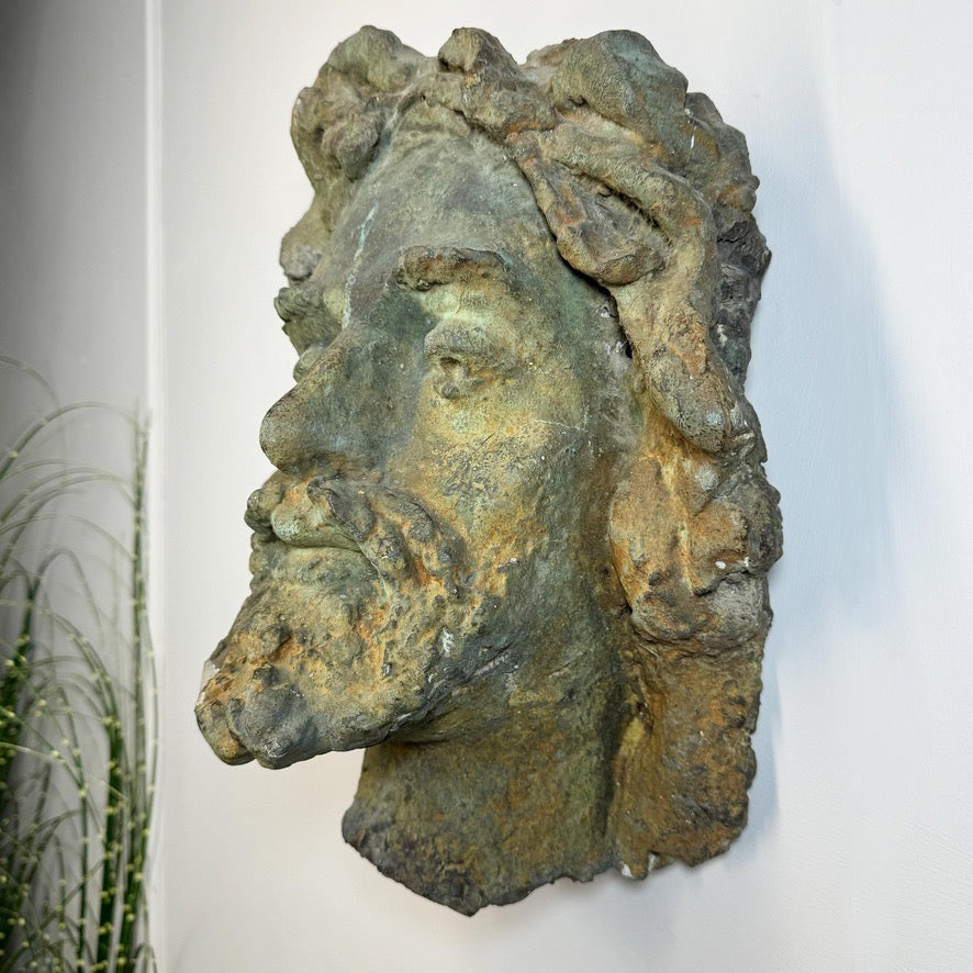 Antique Terracotta Head of a Bearded Man 19th Century France