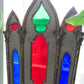 19th Century White and Gold Italian Stained Glass Wooden Church Panel