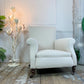 Victorian Cream Sleigh Back Country House Armchair