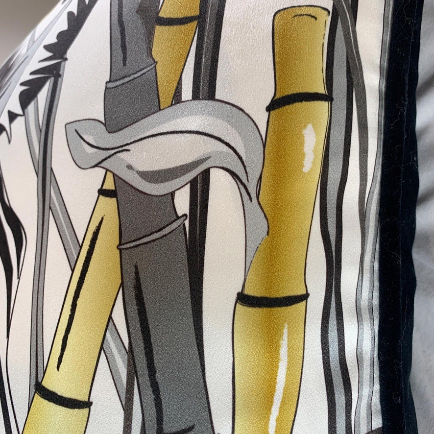 The Tropics Collection 'Zebra' Luxury Silk Cushion