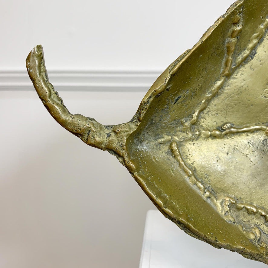 Decorative Brass Leaf Sculpture and Nut Cracker By David Marshall 1970's