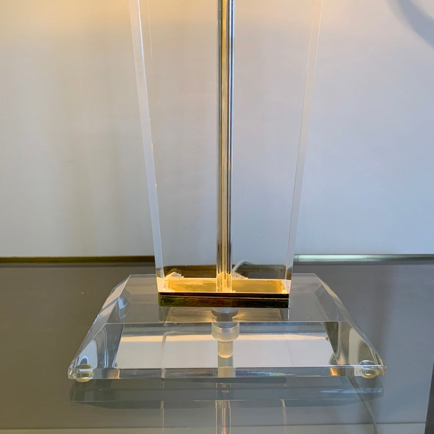 French Mid Century Lucite Table Lamp