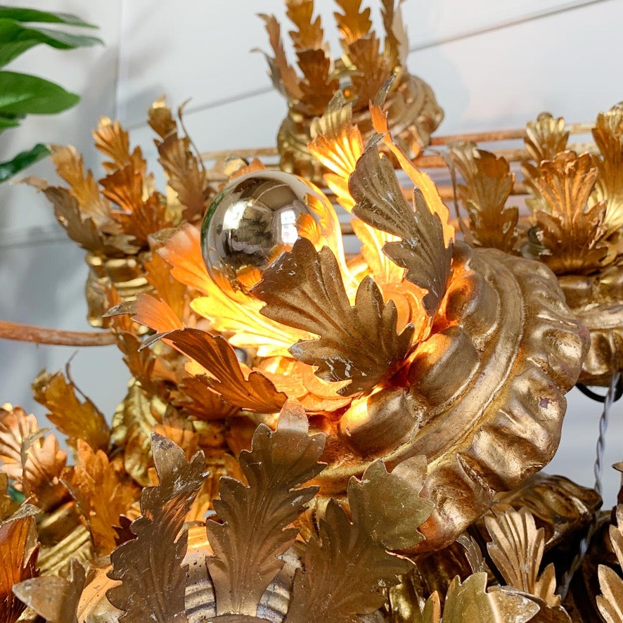 Italian Florentine Giltwood Ceiling Crown Lights