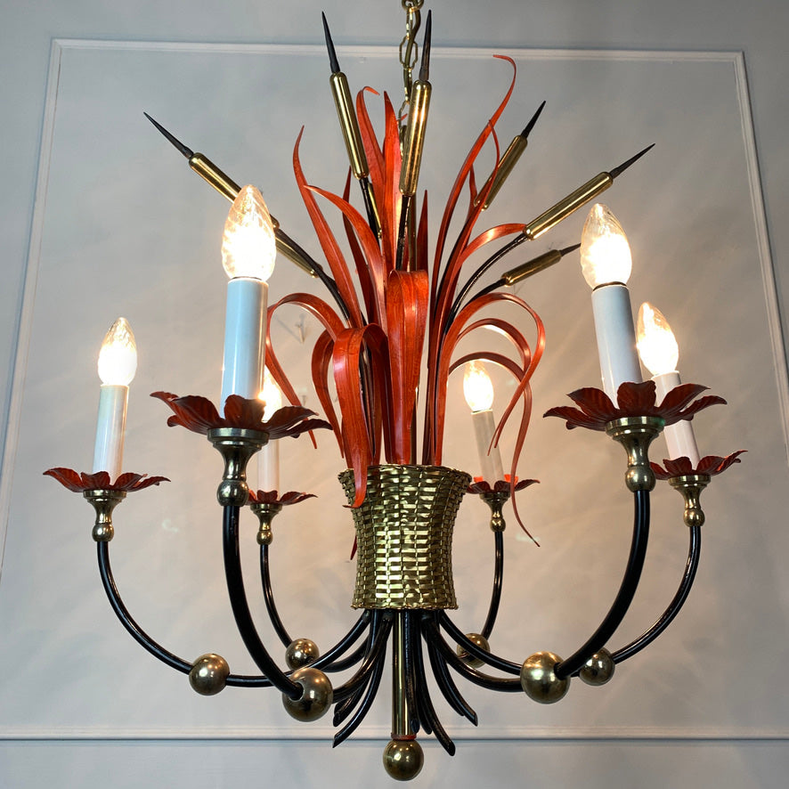Maison Bagues Att Red Bulrush Chandelier