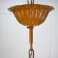 Large Faux Bamboo Palm Leaf Italian Tole Chandelier 1960's