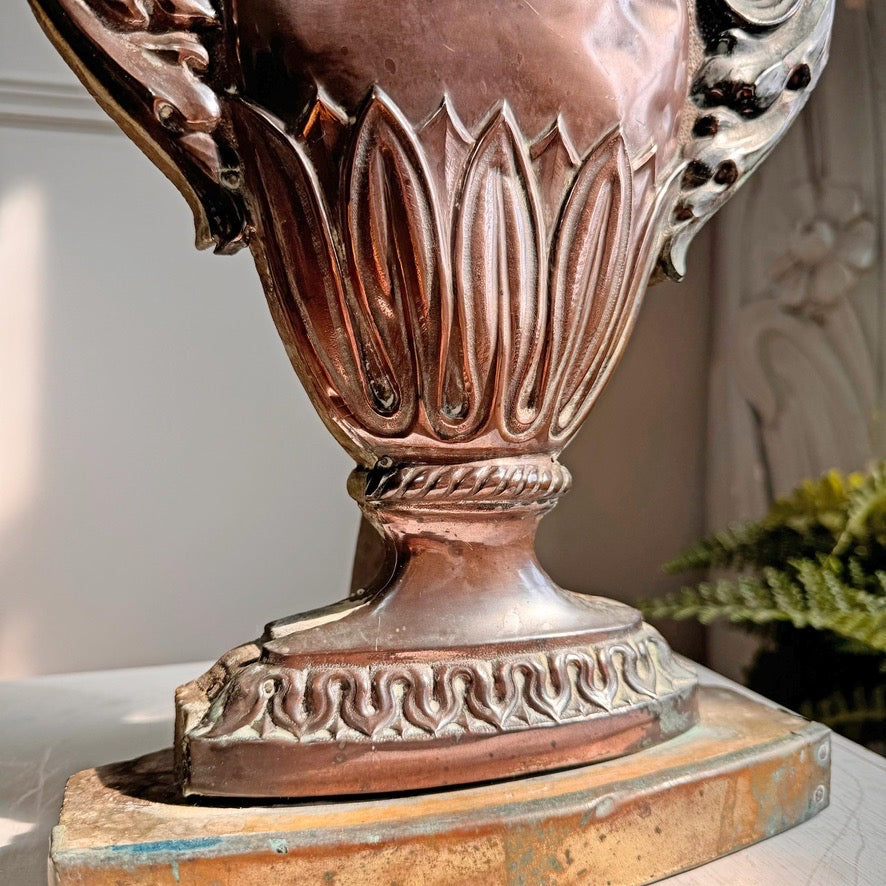 18th Century Wood and Copper Altar Vase Italian
