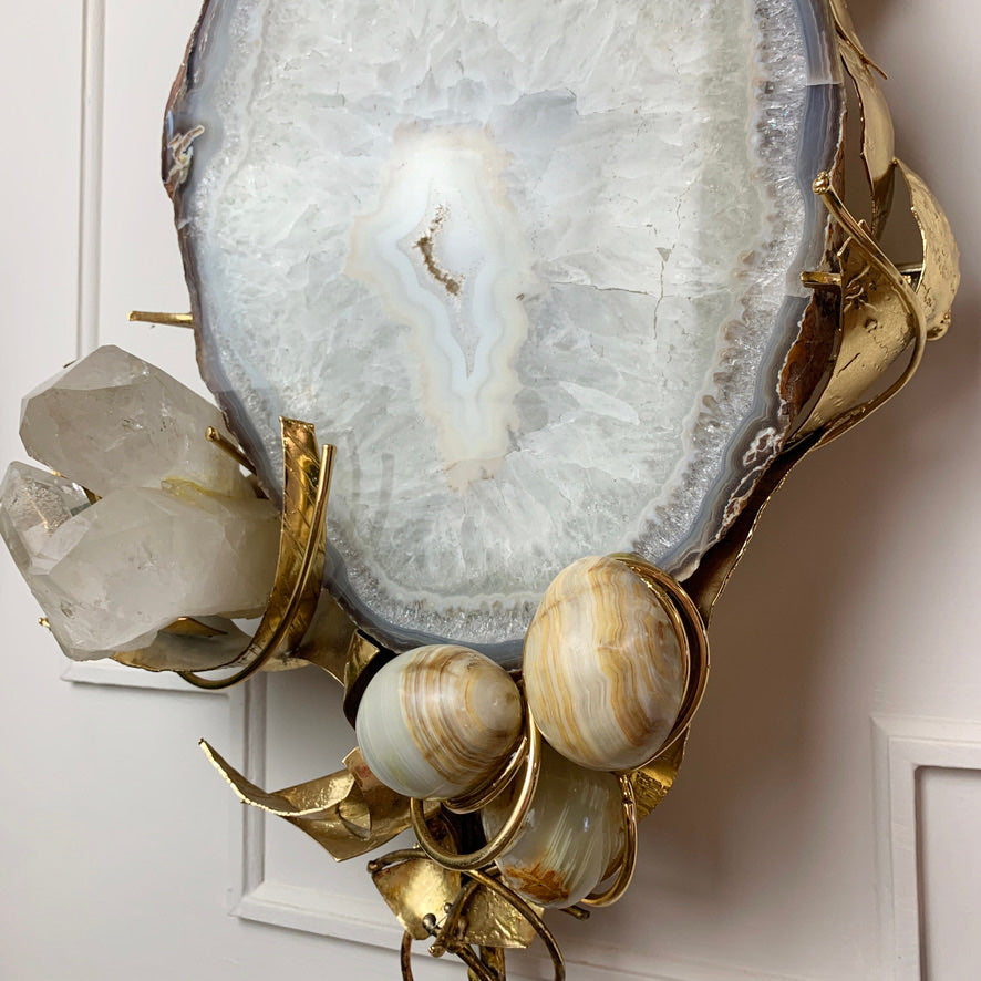 Marc d'Haenens Magnificent Signed Illuminated Wall Sculpture