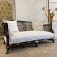 Edwardian Black Chinoiserie Bergere Cane Settee circa 1900