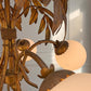 Hans Kogl Gilt Faux Bamboo Chandlier with Glass Globes
