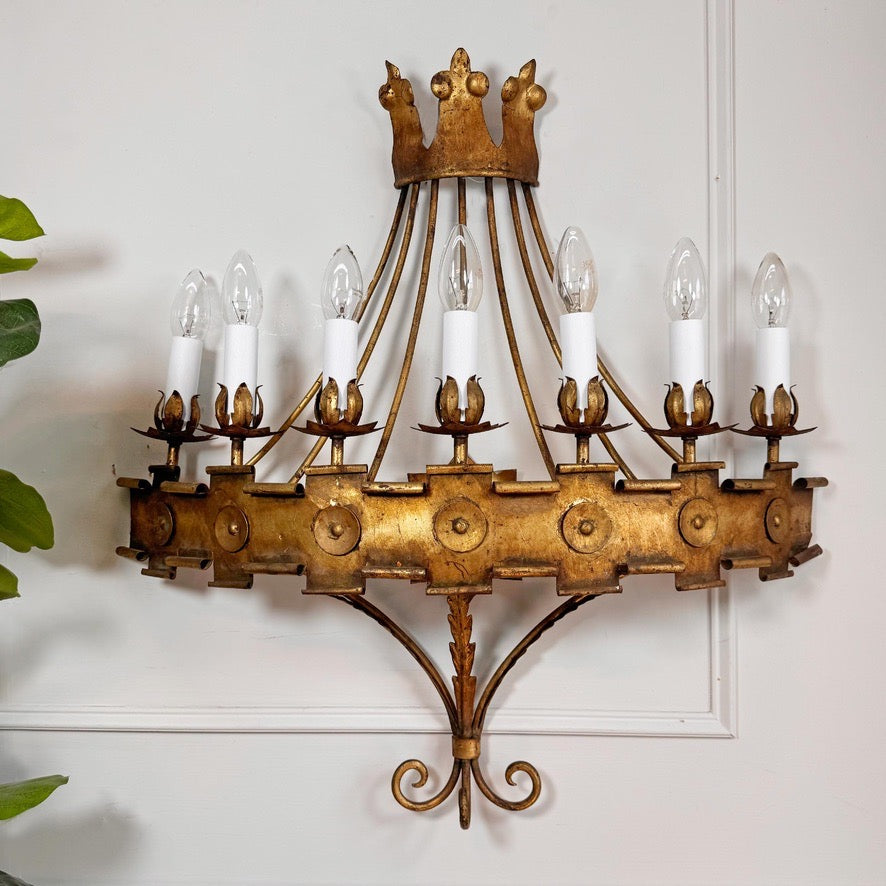 Vintage Ferro Wall Light 1950's Spain