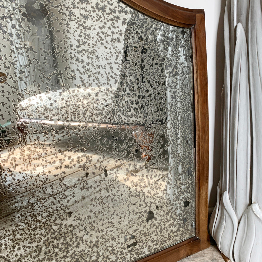 Victorian Silver Backed Foxed Overmantle Mirror