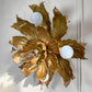 Mid Century Brutalist Copper and Brass Flower Ceiling Light
