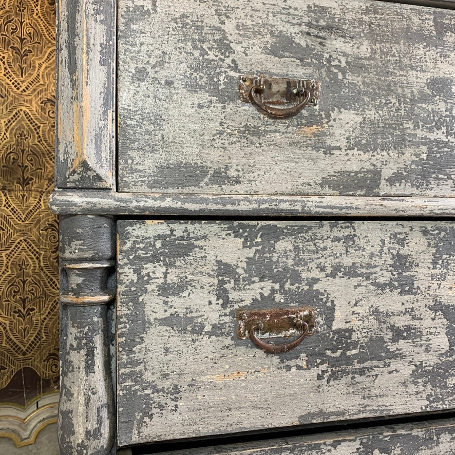 Large Grey French Chest Of Drawers 1930's