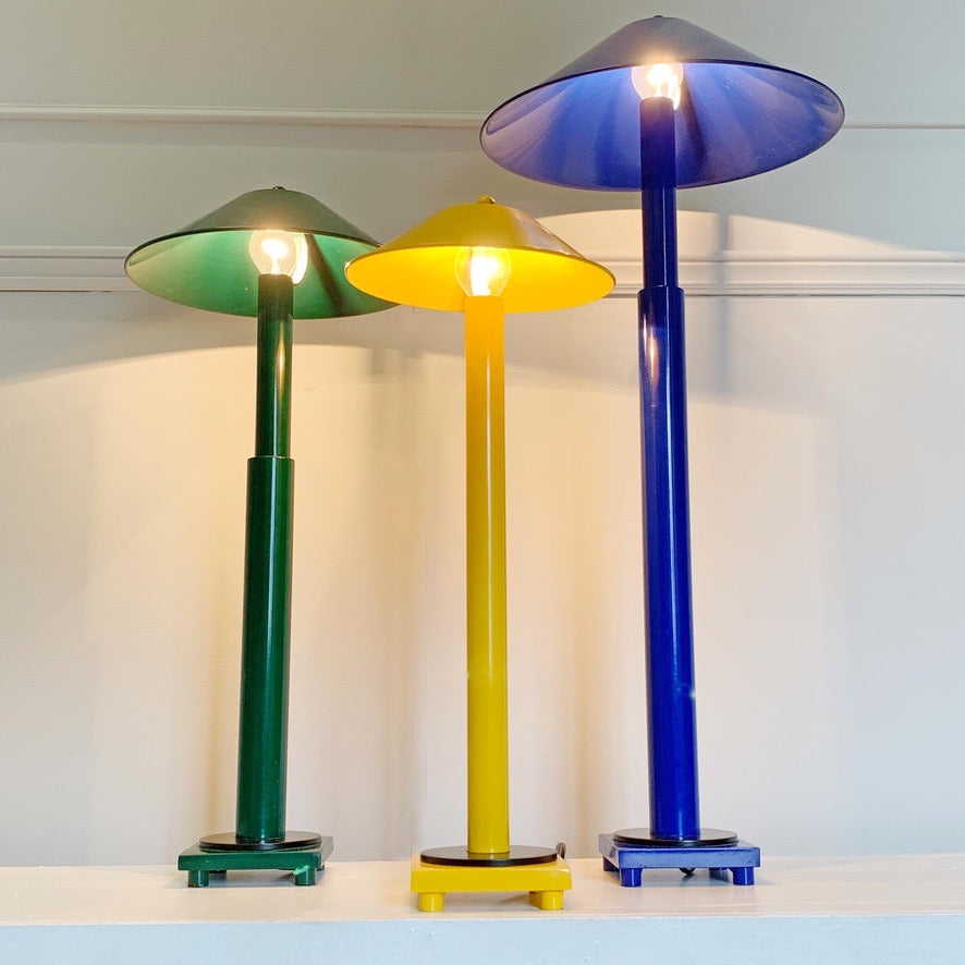Set of 3 Kostka Lamps France  1970's / 80's