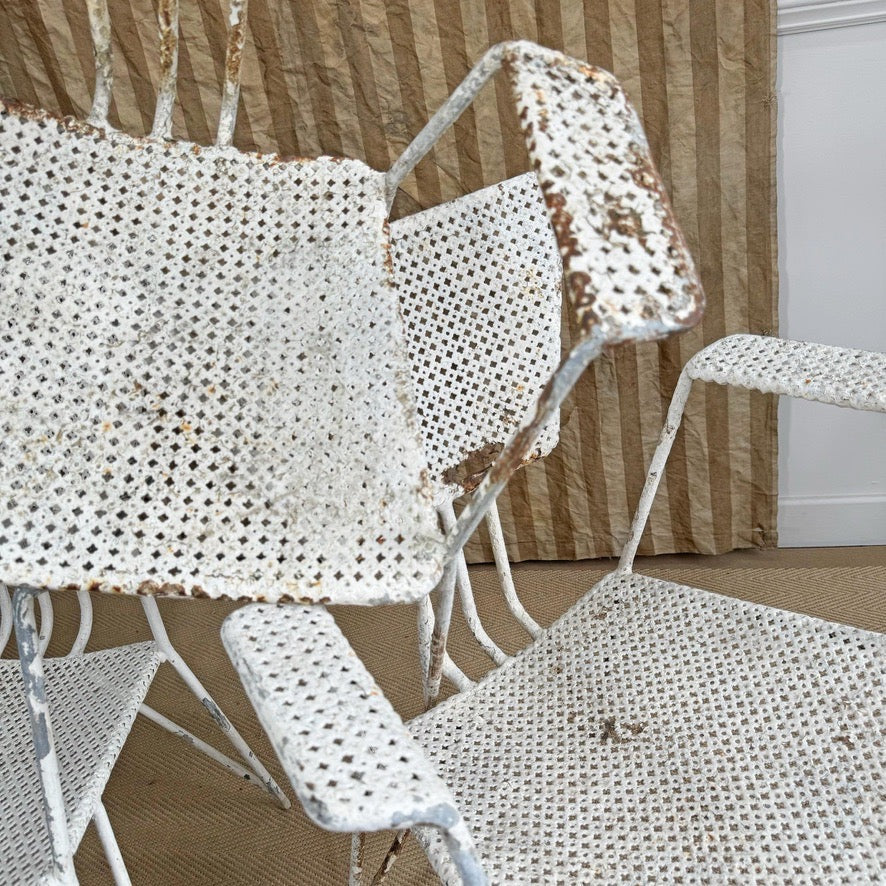 Mathieu Matégot Perforated Sheet and Tubular Metal Chairs