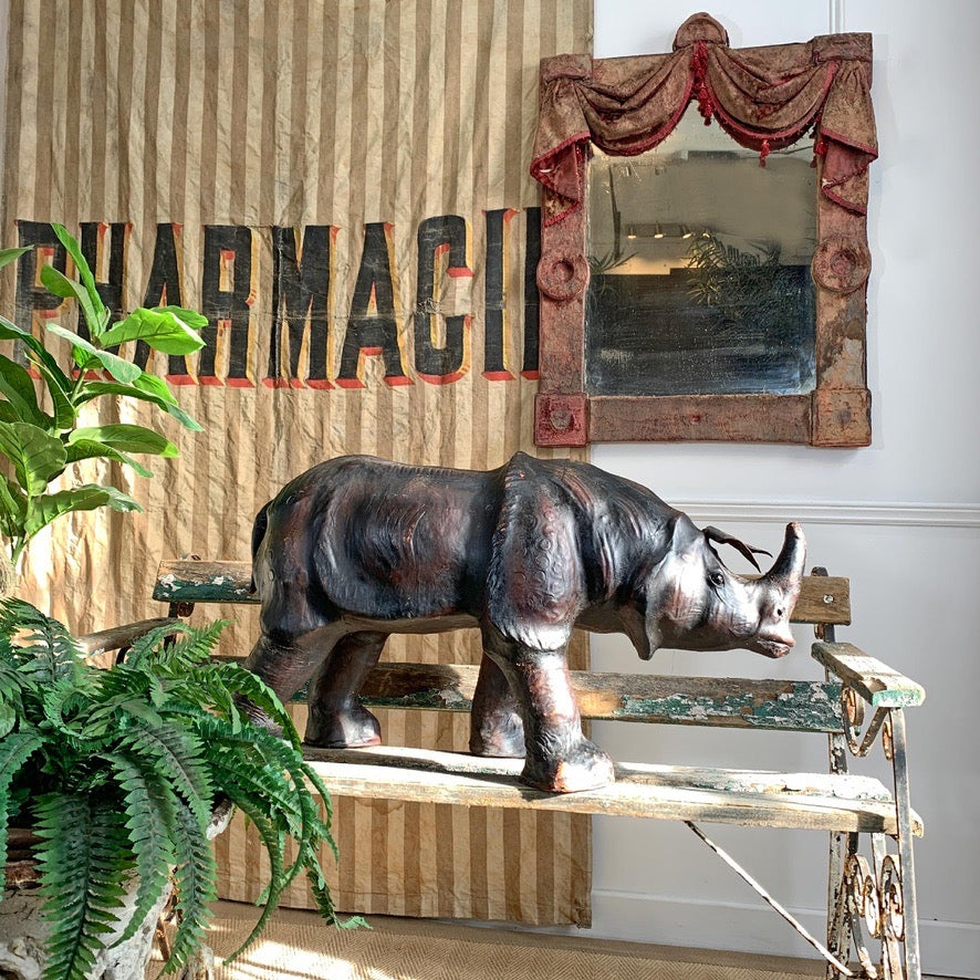 Very Large Liberty of London Leather Rhino Footstool