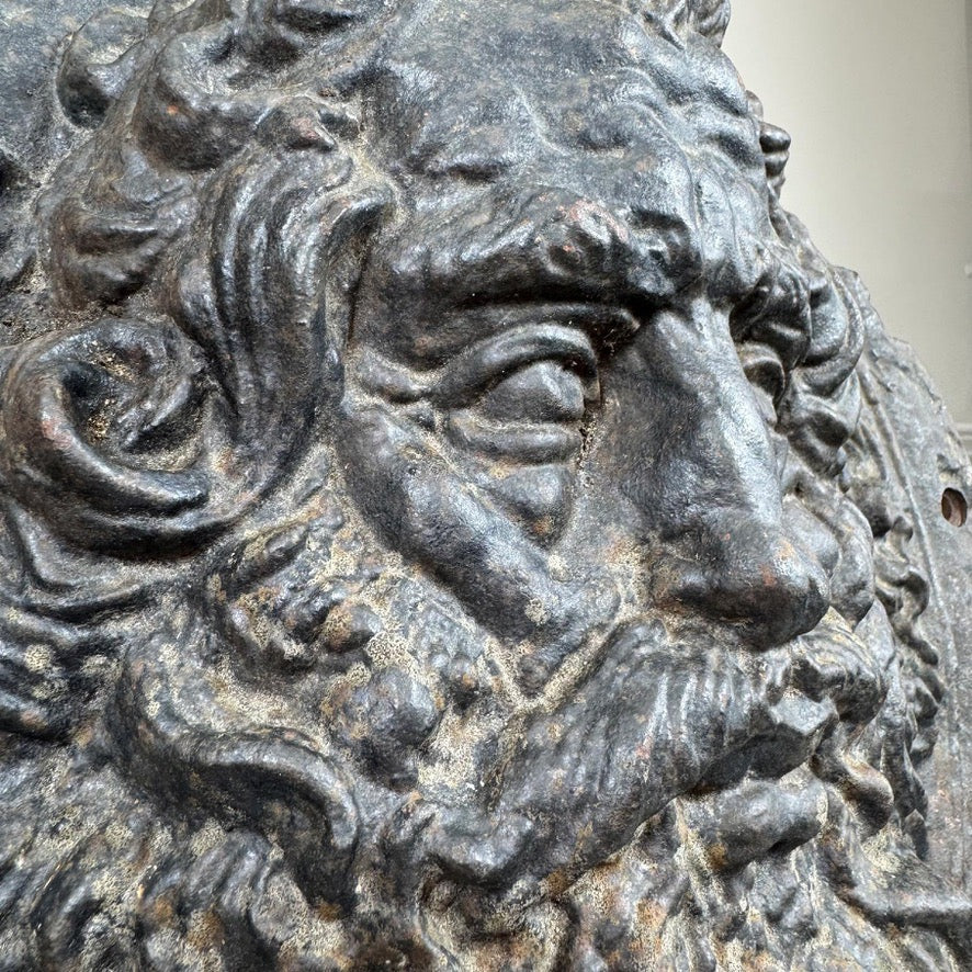 19th Century Cast Iron Wall Plaque Zeus