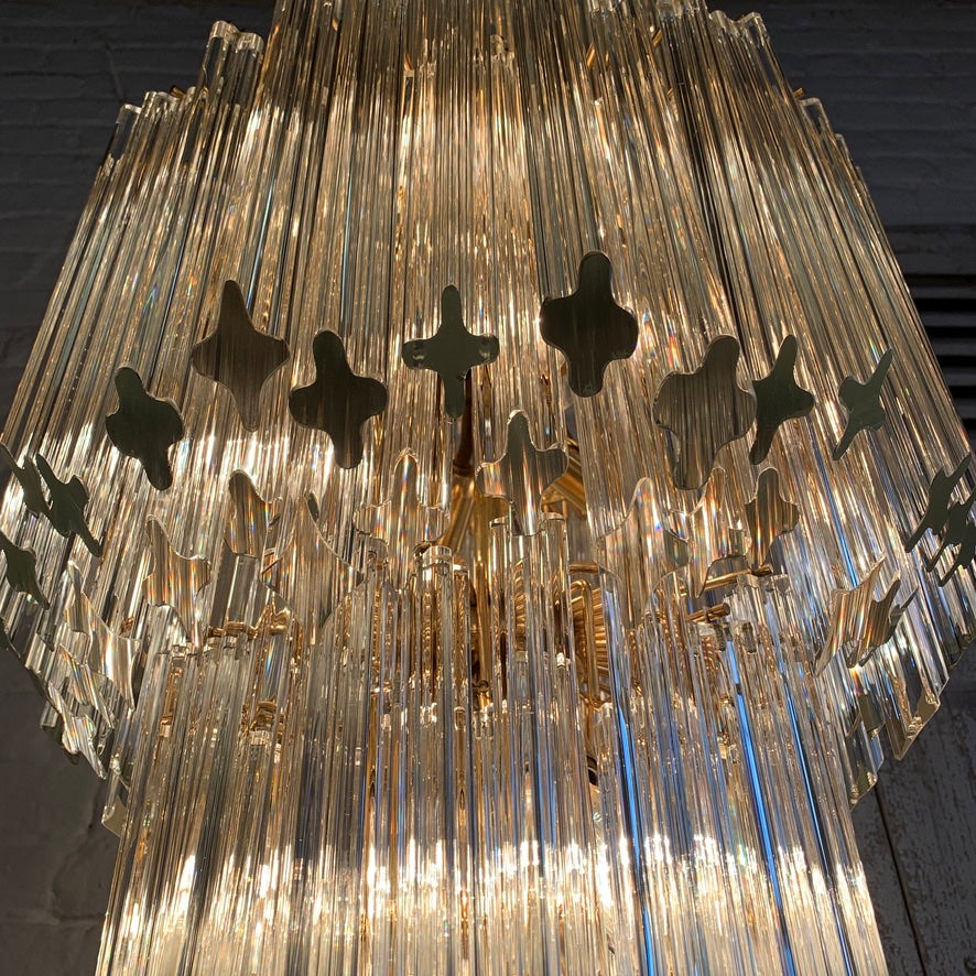 Venini Murano Quadriedri Chandelier 1970's