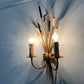 Ferro Art Gold Bulrush Wall Lights 1970's