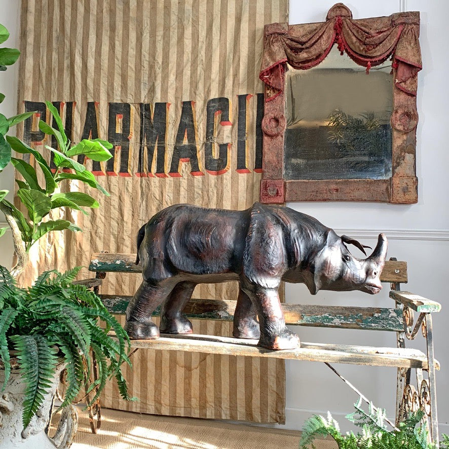 Very Large Liberty of London Leather Rhino Footstool