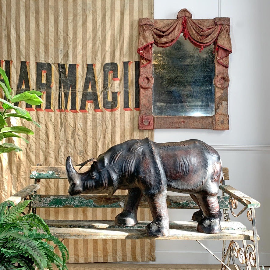 Very Large Liberty of London Leather Rhino Footstool