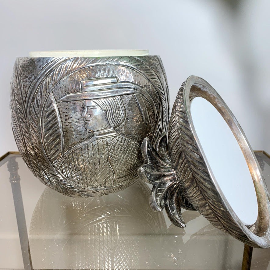 Modernist Silver Breton Design Ice Bucket in the Style of Marc Chagall, 1950's