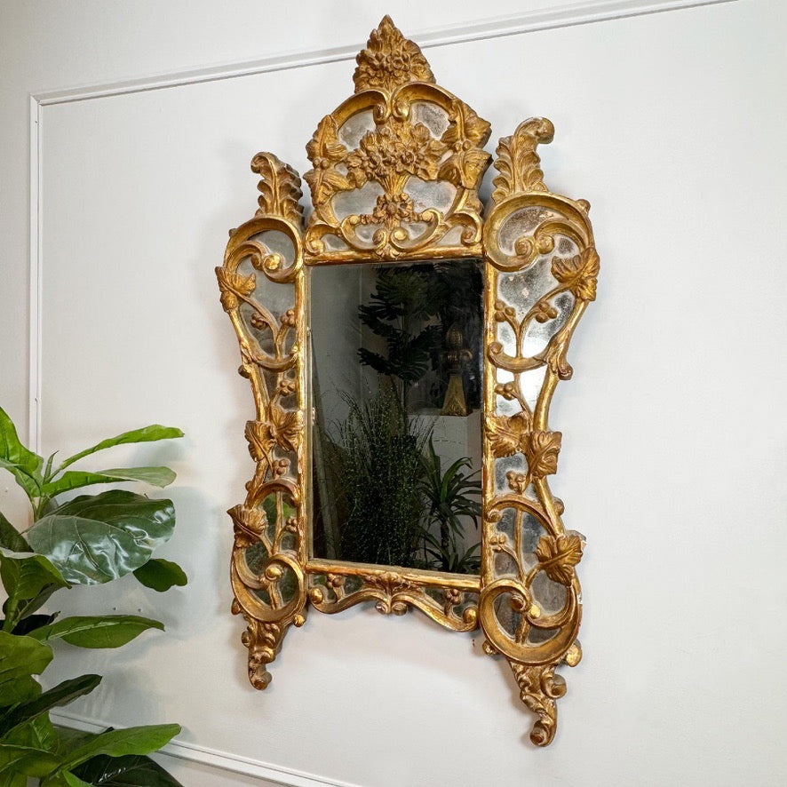 Antique Gilt Wood Mirror 18th Century Louis XV