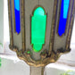 19th Century White and Gold Italian Stained Glass Wooden Church Panel