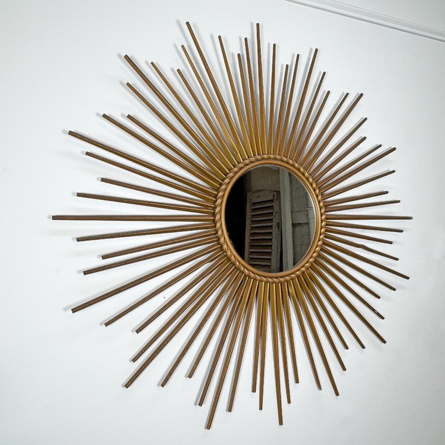 Large Chaty Vallauris Vintage Sunburst Mirror 1950