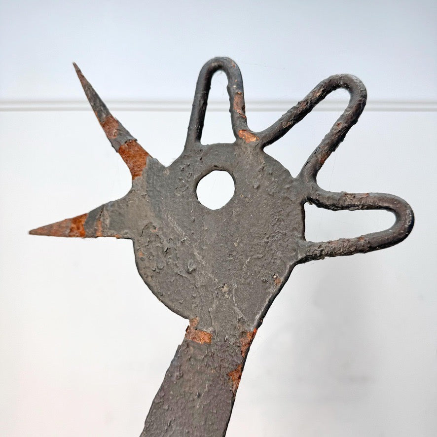 Antique Folk Art Iron Vane Hen and Chicks France 19th Century