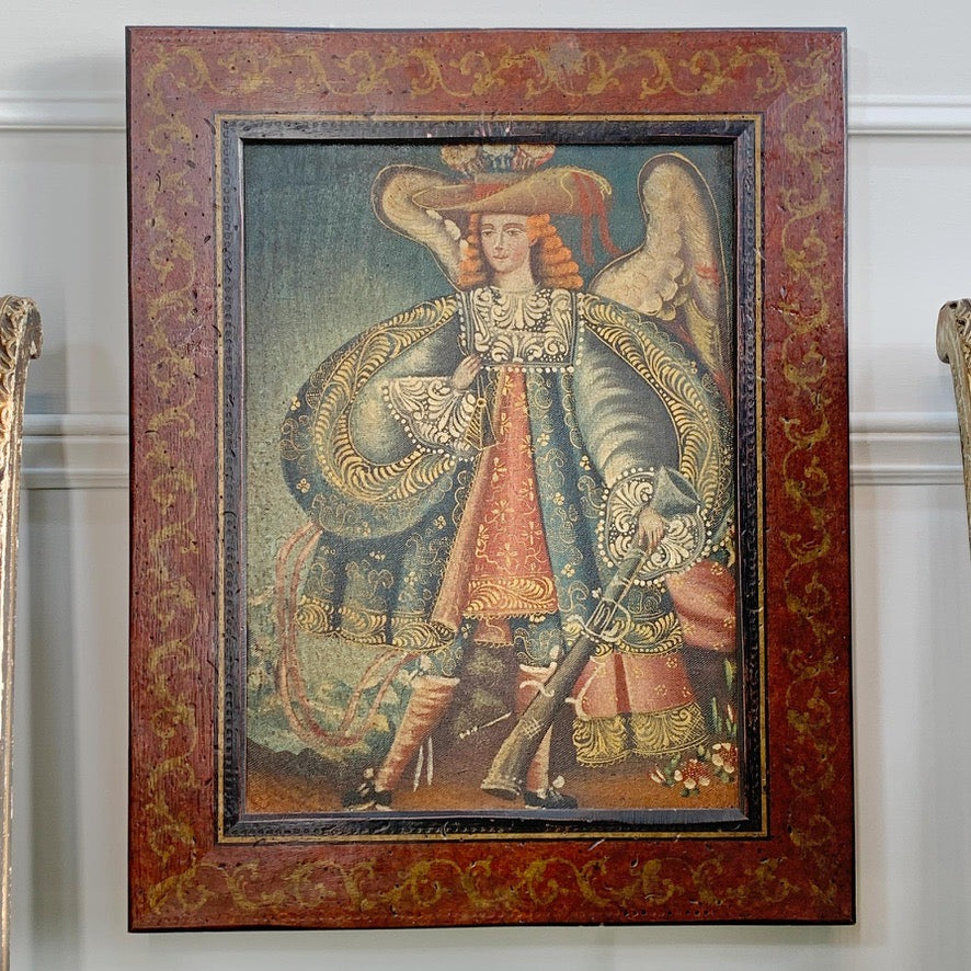 19th Century Cuzco School Oil On Canvas Archangel Michael
