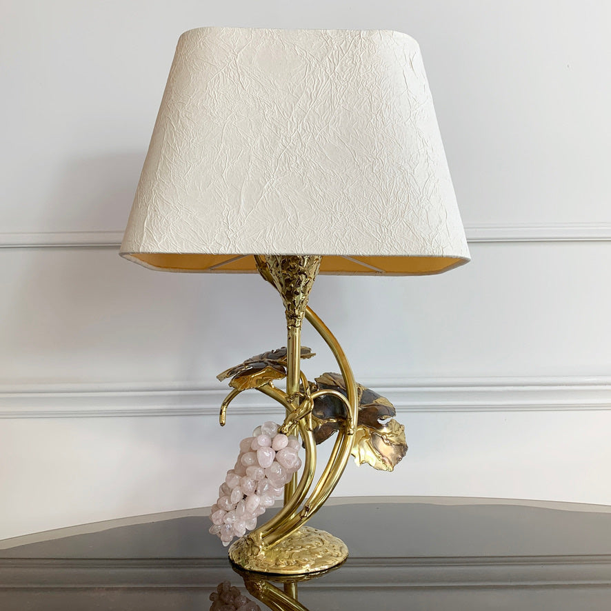 Isabelle Faure Rose Quartz Gold Table Lamp