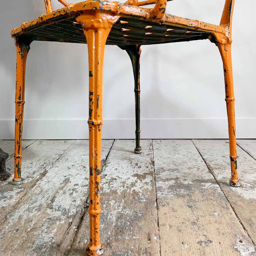 Brown Jordan Faux Bamboo Orange Conservatory Chair