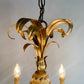 Italian Carved Wood Pineapple Chandelier 1970's
