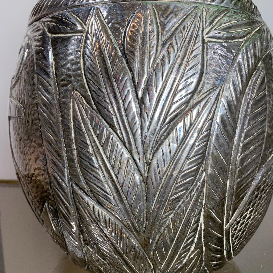 Modernist Silver Breton Design Ice Bucket in the Style of Marc Chagall, 1950's