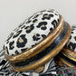 Victorian Petite Foot Stools in Woven Leopard Jacquard Fabric