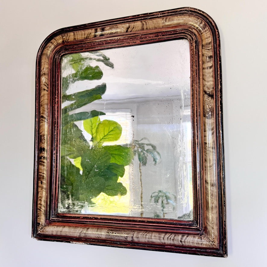 Antique Trompe L'oeil Louis Philippe 'Tiger' Mirror