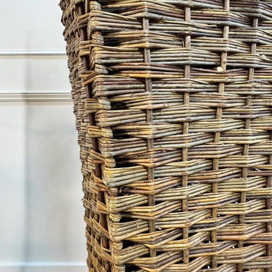 Very Large Hand Woven Willow Plant Stand 1970's England