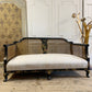 Edwardian Black Chinoiserie Bergere Cane Settee circa 1900