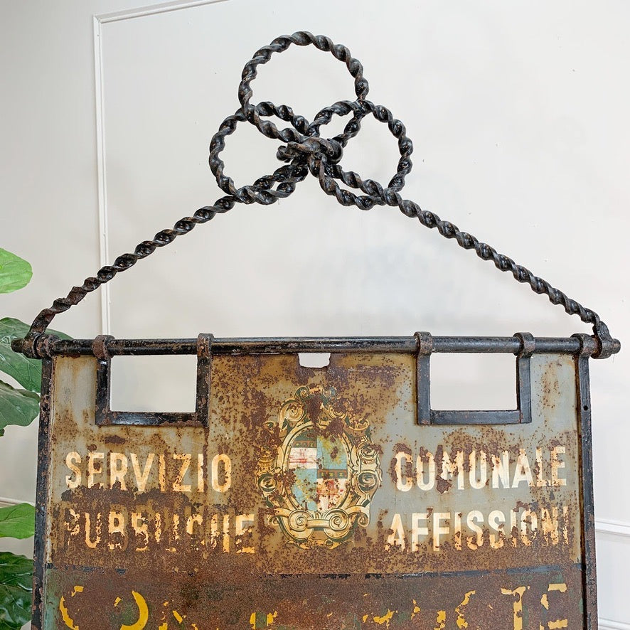 Forged and Wrought Iron Italian Pirelli Advertising Sign Turin 1920