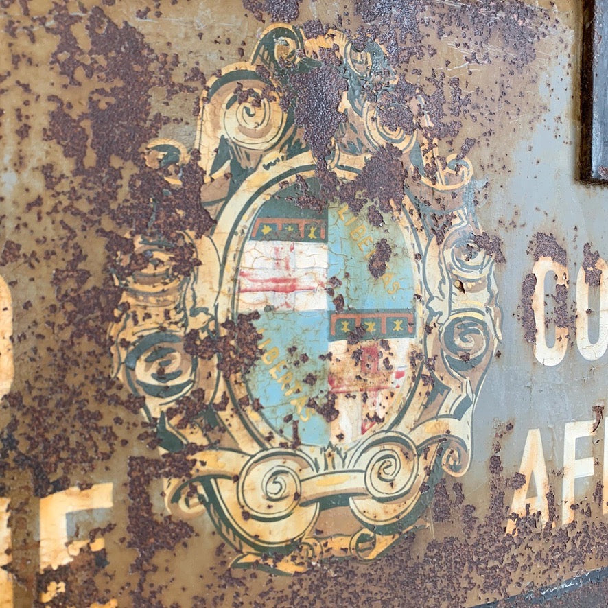 Forged and Wrought Iron Italian Pirelli Advertising Sign Turin 1920