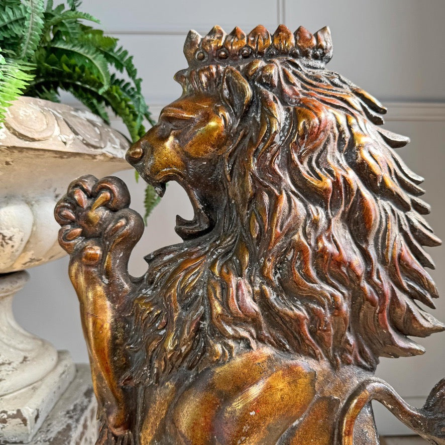 Pair of Vintage Lion Wall Plaques