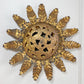 Gold Spanish Sunburst Light Light with Perforate Decorative Plate
